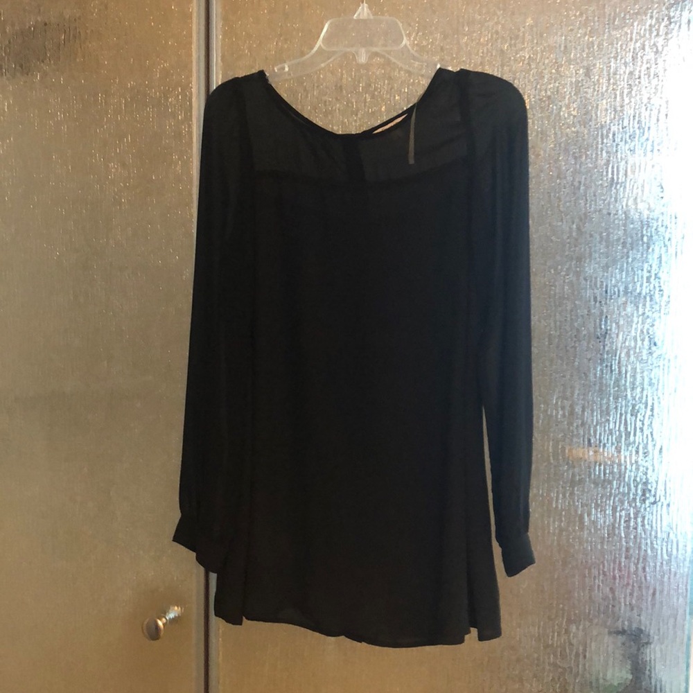 Button down back tunic blouse